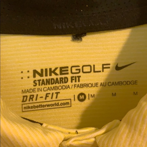 Men’s Nike Golf Dri-Fit Yellow Polo Shirt - Picture 3 of 4